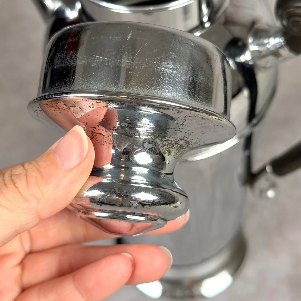 Vintage Art Deco Chrome Cocktail Shaker with Bakelite Handle Mid Century Barware